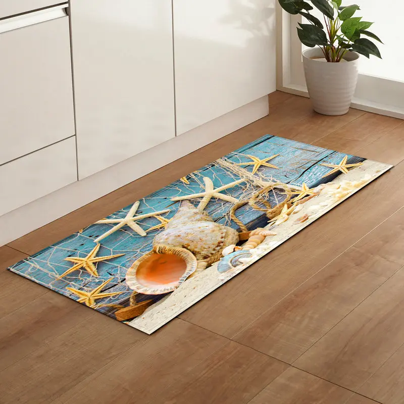 

Area Rug 3D Print Beach Stone Shell Print Kitchen Mat Nonslip Living Room Balcony Bathroom Nordic Carpet Doormat Hallway Mat