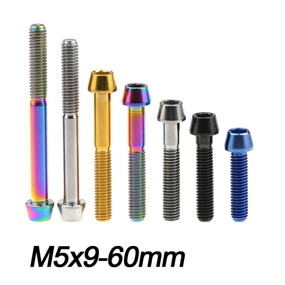 Titanium Ti Bolt M5x9 15 16 18 20 25 30 35 40 45 50 55 60mm Taper Head Screw for Bicycle Stem Seatpost Bicycle Parts GR5
Titanium Ti Bolt M5x9 15 16 18 20 25 30 35 40 45 50 55 60mm Taper Head Screw for Bicycle Stem Seatpost Bicycle Parts GR5