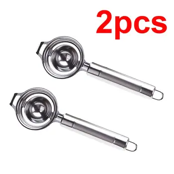 

2pcs stainless steel egg separator , Egg Whites and Yolks Strainer Divider, Kitchen Utility Gadget Cooking Baking Tools 40DC17