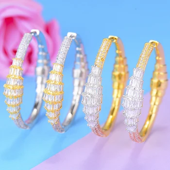 LARRAURI 2020 Luxury Round Cubic Zircon Statement Big Hoop Earrings For Women Wedding DUBAI Bridal Round Circle Hoop Earrings
LARRAURI 2020 Luxury Round Cubic Zircon Statement Big Hoop Earrings For Women Wedding DUBAI Bridal Round Circle Hoop Earrings