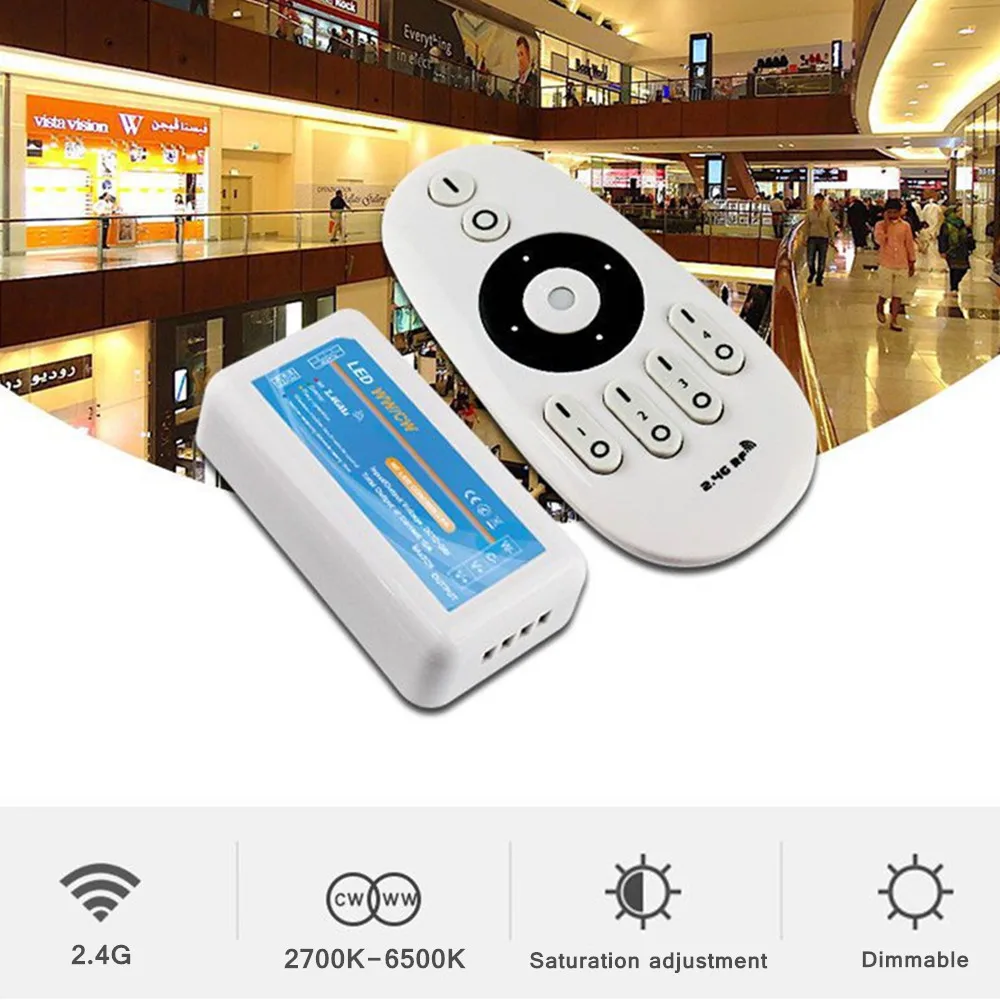 Touch Sync Group CCT Controller Dimmer DC12V 24V 12A Wireless 2.4G RF Remote Controller for Color Temperature LED Strip Lights
Touch Sync Group CCT Controller Dimmer DC12V 24V 12A Wireless 2.4G RF Remote Controller for Color Temperature LED Strip Lights
