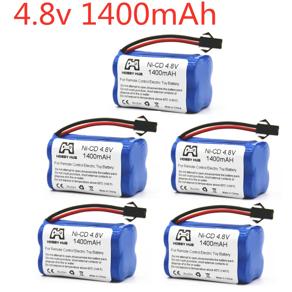 

4.8v Rechargeable Battery AA Battery Pack 4.8V 1400mAh Ni-Cd Batteries SM-2P Plug For RC cars boat toy model 1/2/3/4/5/10pcs