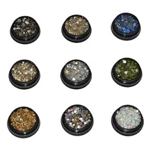 1 boîte strass pour ongles Flatback cristaux de verre 350 pièces Mix taille SS4-SS20 charme pierres précieuses décorations Nail Art accessoires(China)