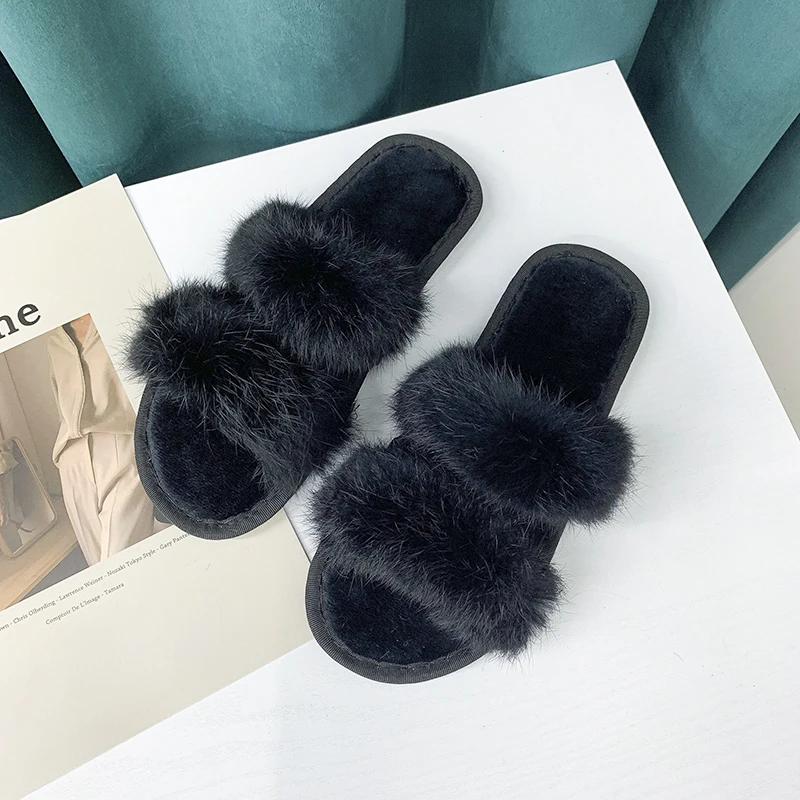 2019 New Simple Home Real Rabbit Fur Women Slippers Plush Slippers Non-slip Soft Bottom Indoor Cotton Peep Toe Female Slippers
2019 New Simple Home Real Rabbit Fur Women Slippers Plush Slippers Non-slip Soft Bottom Indoor Cotton Peep Toe Female Slippers