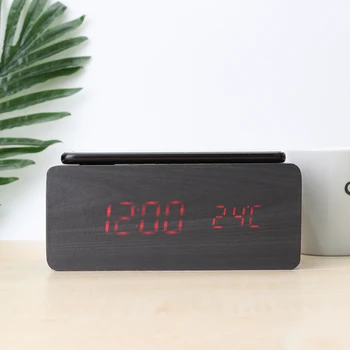 Wooden Electric Alarm Clock with Qi Wireless Charging Pad LED Digital Sound Control Phone Charger for iPhone Samsung
Wooden Electric Alarm Clock with Qi Wireless Charging Pad LED Digital Sound Control Phone Charger for iPhone Samsung