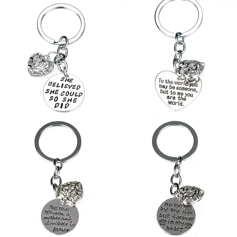1pcs engraved keychain text letter key chains diy gift for women