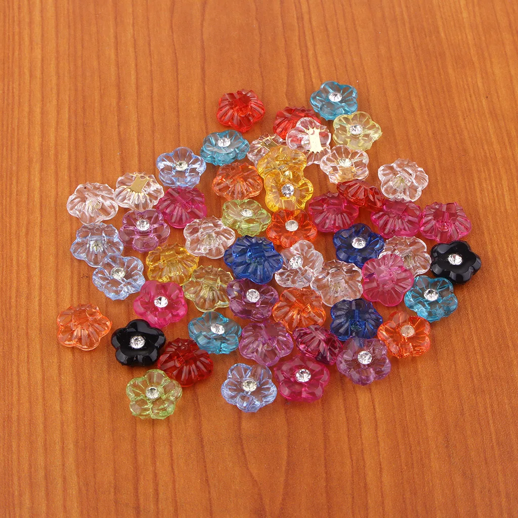 50Pcs DIY Flower Shapes Sewing Crystal Clear Buttons For Clothes Decoration Home Furniture, Hair Accessories, Jewelry Making 50Pcs DIY Flower Shapes Sewing Crystal Clear Buttons For Clothes Decoration Home Furniture, Hair Accessories, Jewelry Making