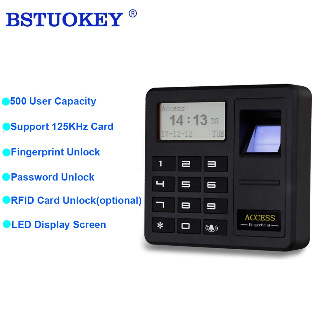 

Standalone Biometric Fingerprint RFID Access Control Single Door Controller Standalone Keypad 125KHZ Card Door Entry
