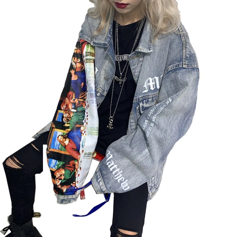 2020 Female Denim Jacket Women Oversized Loose Classical Oil Painting Graffiti Loose BF Couple Jeans Jacket Spring Coats LL66
2020 Female Denim Jacket Women Oversized Loose Classical Oil Painting Graffiti Loose BF Couple Jeans Jacket Spring Coats LL66
