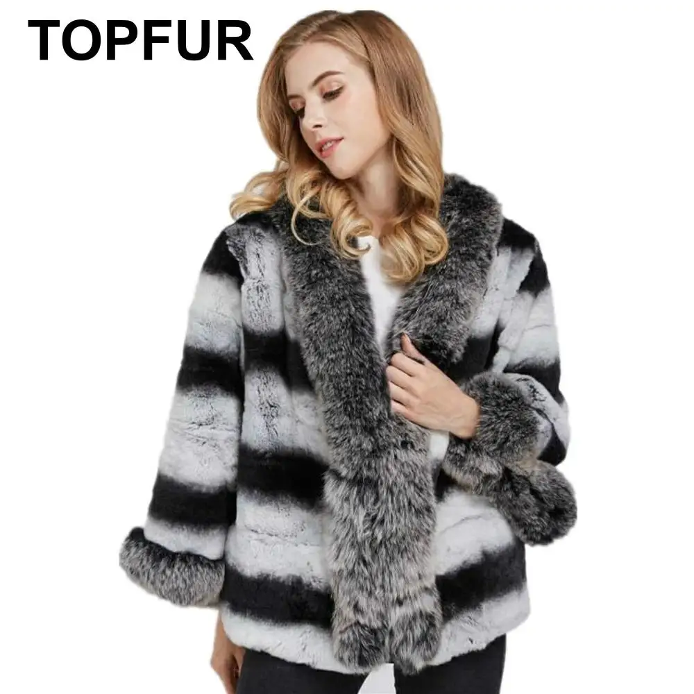 TOPFUR 2020 модные зимние свободные короткие пальто из натурального меха для женщин