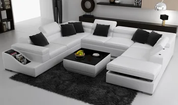 Modern style U shape sofa set with coffee table & TV stand 
Modern style U shape sofa set with coffee table & TV stand