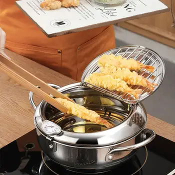 Kitchen Deep Frying Pot Thermometre Tempura Fryer Pan Temperature Control Fried Chicken Pot Cooking Tools
Kitchen Deep Frying Pot Thermometre Tempura Fryer Pan Temperature Control Fried Chicken Pot Cooking Tools