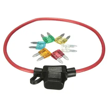 Car 12V In-line Mini Blade Fuse Holder With 5 10 15 20 25 30A Fuses
Car 12V In-line Mini Blade Fuse Holder With 5 10 15 20 25 30A Fuses