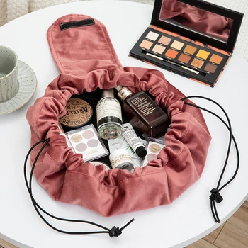 Solid Color Soft Velvet Cosmetic Pouch Large Travel storage Bags Drawstring Toiletry Bag
Solid Color Soft Velvet Cosmetic Pouch Large Travel storage Bags Drawstring Toiletry Bag