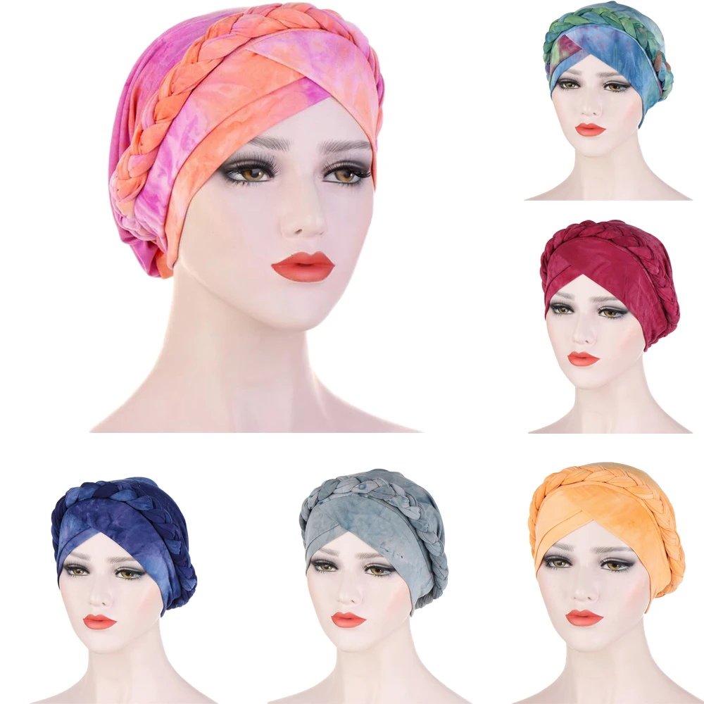 

India Muslim Women Hijab Hat Cancer Chemo Cap Braid Beads Turban Headscarf Islamic Head Wrap Lady Beanie Bonnet Hair Loss Cover