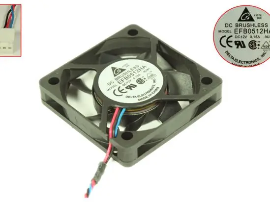 3-проводной серверный охлаждающий вентилятор Delta Electronics EFB0512HA 9U81 DC 12 В 0,15 а 50x50x10 мм
3-проводной серверный охлаждающий вентилятор Delta Electronics EFB0512HA 9U81 DC 12 В 0,15 а 50x50x10 мм