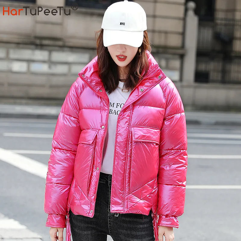 Winter Coat Women 2020 Korean Style Oversize 2XL Glossy Jacket for Girls Rose Red Side Lace-up Drawstring Irregular Hem Outwear
Winter Coat Women 2020 Korean Style Oversize 2XL Glossy Jacket for Girls Rose Red Side Lace-up Drawstring Irregular Hem Outwear
