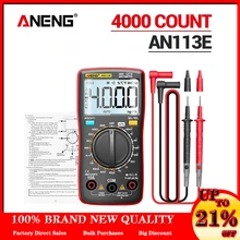 ANENG AN113E Digital Multimeter 4000 Counts AC/DC Voltmeter Voltage Tester Frequency Temperature Meter Resistance NCV Ohm Test
ANENG AN113E Digital Multimeter 4000 Counts AC/DC Voltmeter Voltage Tester Frequency Temperature Meter Resistance NCV Ohm Test