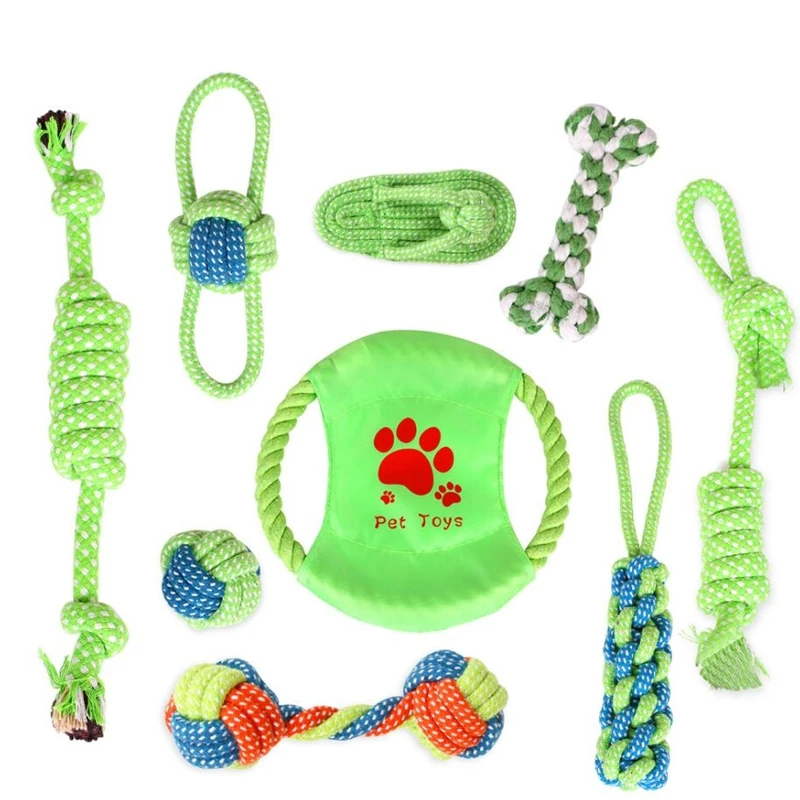 7/9pcs Hot Dogs Cotton Rope Toys Set Fashion Green Molar Toy For Small Medium Large Dog Clean Teeth Interactive Pets Supplies
7/9pcs Hot Dogs Cotton Rope Toys Set Fashion Green Molar Toy For Small Medium Large Dog Clean Teeth Interactive Pets Supplies