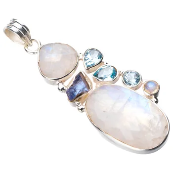 StarGems Natural Rainbow Moonstone Handmade 925 Sterling Silver Pendant 2.5" D9478
StarGems Natural Rainbow Moonstone Handmade 925 Sterling Silver Pendant 2.5" D9478