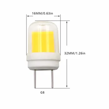 

5pc G8 LED Bulb, G8/GY8.6 Bi-pin Base Light Bulb, Dimmable 4W G8 Bulb, 30W Halogen Bulb Replacement, AC 110V-130V, 300LM