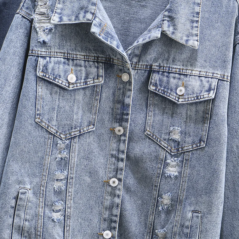 2019 Spring And Autumn New Style Korean-style Industrial Loose-Fit Versatile with Holes Denim Jacket Short Coat Blouses
2019 Spring And Autumn New Style Korean-style Industrial Loose-Fit Versatile with Holes Denim Jacket Short Coat Blouses