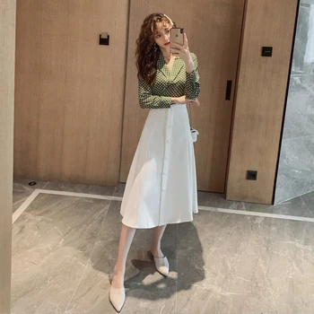 Fashion fresh dot shirt new arrival elegant white a-line skirt 2 pieces high quality work style cute fresh holiday women set 
Fashion fresh dot shirt new arrival elegant white a-line skirt 2 pieces high quality work style cute fresh holiday women set