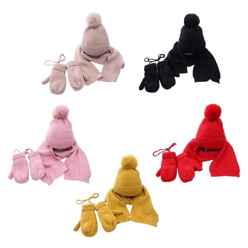 3Pcs Kids Baby Winter Warm Beanie Hat Long Scarf Gloves Set Cable Knit Solid Color Plush Lined Pompom Skull Cap 1-6 Year
3Pcs Kids Baby Winter Warm Beanie Hat Long Scarf Gloves Set Cable Knit Solid Color Plush Lined Pompom Skull Cap 1-6 Year