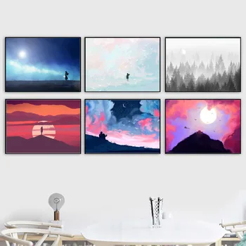 Home Decoration Poster Canvas Painting Nordic Style Cartoon Colorful Girl Moon Sun Forest Bird Modular Pictures Wall Art Printed 
Home Decoration Poster Canvas Painting Nordic Style Cartoon Colorful Girl Moon Sun Forest Bird Modular Pictures Wall Art Printed