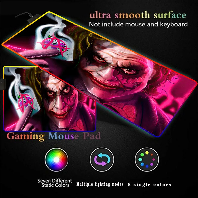 Joker Card RGB Gaming Anime Mousepad 14 Colors Large LED Lighting Mouse Pad Multiple Size Desk Pad Natural Rubber Keyboard Mat
Joker Card RGB Gaming Anime Mousepad 14 Colors Large LED Lighting Mouse Pad Multiple Size Desk Pad Natural Rubber Keyboard Mat
