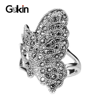 Gukin Bohemia Unique Black Butterfly Rings For Women Style Silver Color Animal Vintage Ring Jewelry Accessories Valentine Gift 
Gukin Bohemia Unique Black Butterfly Rings For Women Style Silver Color Animal Vintage Ring Jewelry Accessories Valentine Gift