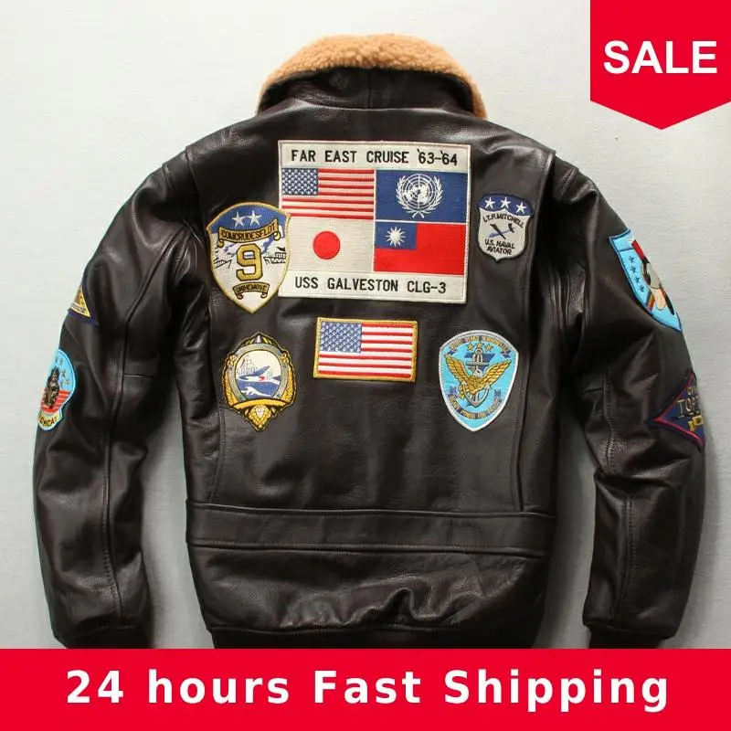 2020 Brown Men Pilot Leather Jacket Wool Collar Europe Size XXXL Genuine Thick Cowhide Russian Aviator Leather Coat
2020 Brown Men Pilot Leather Jacket Wool Collar Europe Size XXXL Genuine Thick Cowhide Russian Aviator Leather Coat