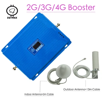 

ZQTMAX 2G 3G 4G Cellular Signal Booster GSM 900 DCS 1800 WCDMA 2100mhz Repeater 75dB Gain LTE UMTS Data Amplifier Antenna Set