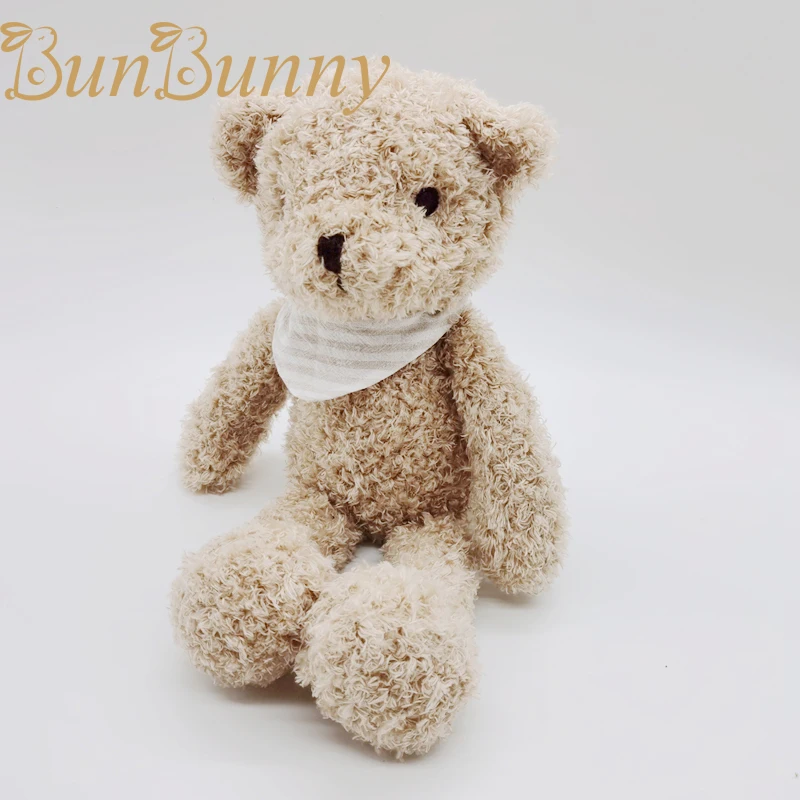 Фото Lovely Teddy Bear With Scarf Plush Stuffed Aniaml Toys Soft Snuggle Baby Sleep Mate Bedtime Appease toy Drop shipping | Игрушки и хобби