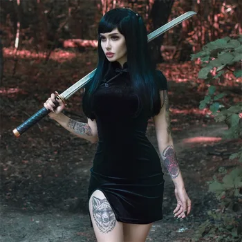 Gothic Women's Dress Cheongsam Chinese Style Skinny Mini Dress Streetwear Sexy Vintage Harajuku Summer Women Clothing Slim Black
Gothic Women's Dress Cheongsam Chinese Style Skinny Mini Dress Streetwear Sexy Vintage Harajuku Summer Women Clothing Slim Black