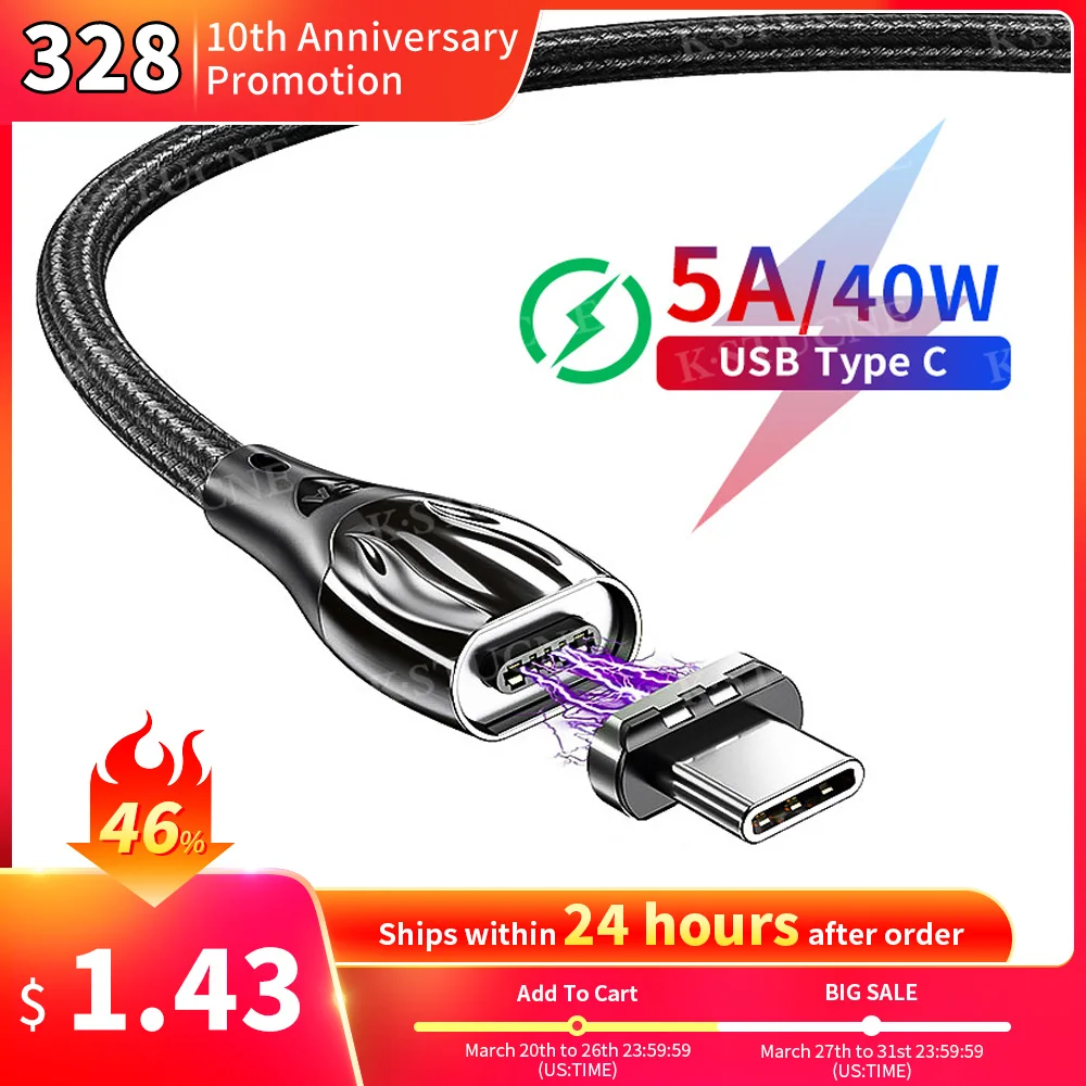 5A Magnetic Cable Fast Charging Data Cable USB Type C For Samsung Huawei P10 P20 Lite P30 Pro Android Phone Magnet Charge Cable
5A Magnetic Cable Fast Charging Data Cable USB Type C For Samsung Huawei P10 P20 Lite P30 Pro Android Phone Magnet Charge Cable