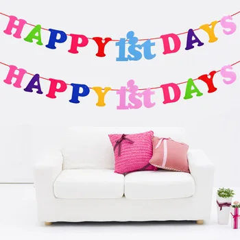 Nonwoven Fabric Birthday Hanging Decoration Felt Lettered Pendant Baby Birthday Party Latte Art 
Nonwoven Fabric Birthday Hanging Decoration Felt Lettered Pendant Baby Birthday Party Latte Art