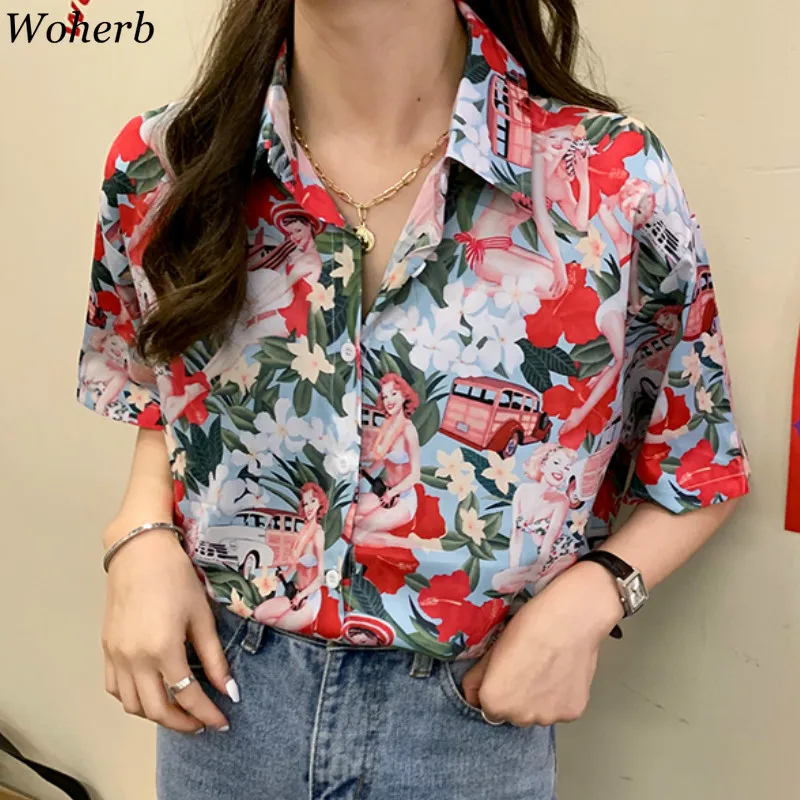Woherb Floral Printed Short Sleeve Blouses Korean Casual Loose Tops Shirts Women 2020 Summer Fashion New Blusas Mujer 91674
Woherb Floral Printed Short Sleeve Blouses Korean Casual Loose Tops Shirts Women 2020 Summer Fashion New Blusas Mujer 91674