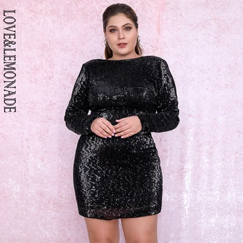 LOVE&LEMONADE PLUS SIZE Black Round Neck Bodycon Open Back Elastic Sequins Party Mini Dress LM80669PLUS
LOVE&LEMONADE PLUS SIZE Black Round Neck Bodycon Open Back Elastic Sequins Party Mini Dress LM80669PLUS