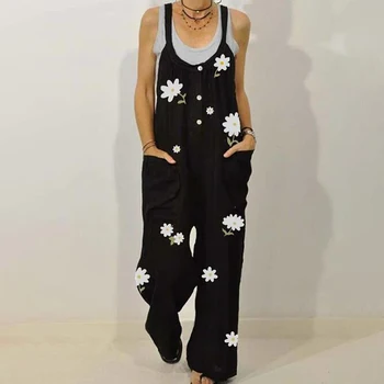 Women Floral Print Jumpsuit Loose Flower Printed Vintage Baggy Wide Leg Jumpsuit Sleeveless Bib Overall With Big Pocket Playsuit
Women Floral Print Jumpsuit Loose Flower Printed Vintage Baggy Wide Leg Jumpsuit Sleeveless Bib Overall With Big Pocket Playsuit