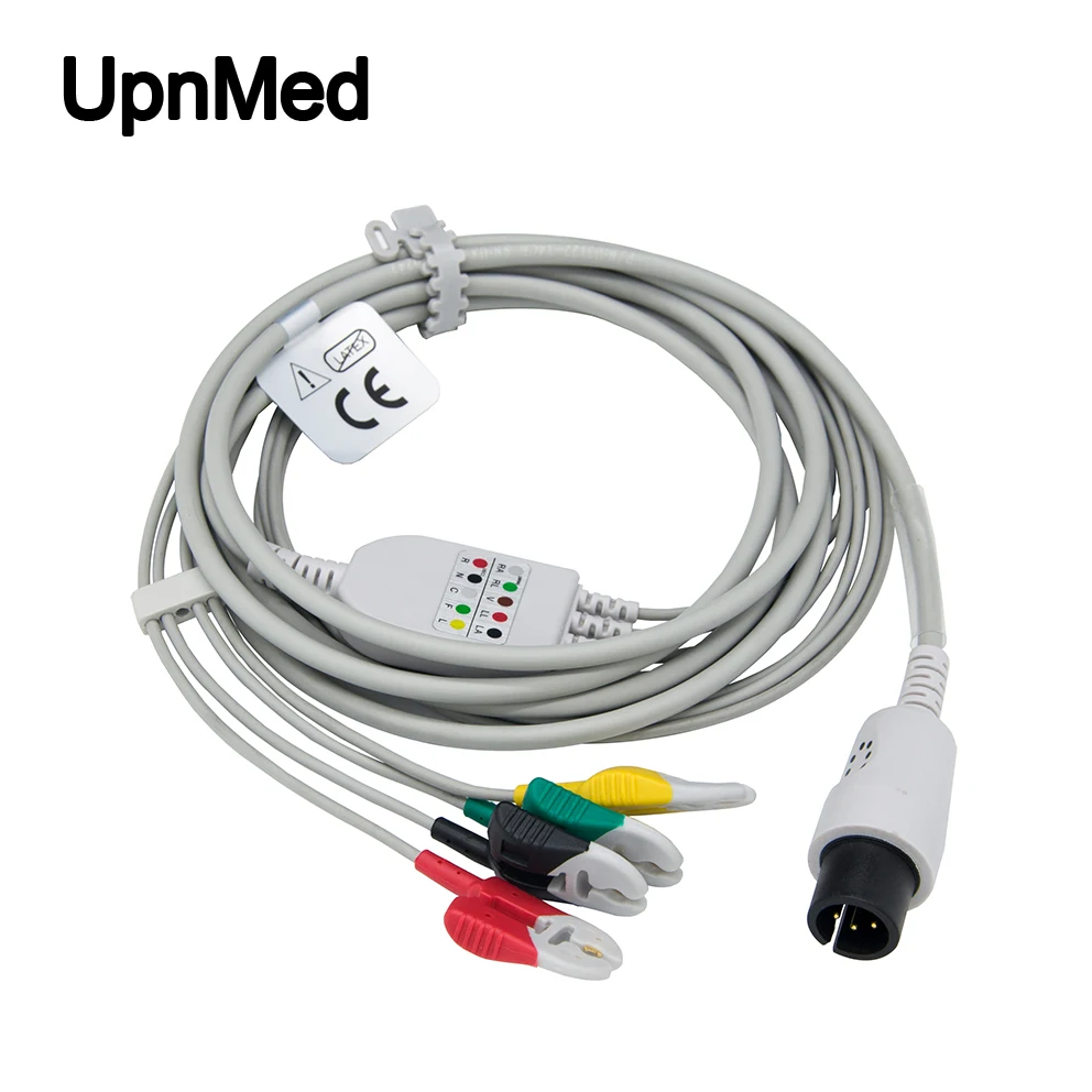 Compatible IVY 7600 UU connector 6pin one piece 4 lead ecg cable with leadwires,New clip,IEC
Compatible IVY 7600 UU connector 6pin one piece 4 lead ecg cable with leadwires,New clip,IEC
