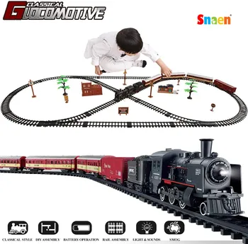 Electric Classic Train Set W/steam Locomotive Engine, Wagons & Tracks, Battery-powered Toy Set With Smoke, Lights & Sound
Electric Classic Train Set W/steam Locomotive Engine, Wagons & Tracks, Battery-powered Toy Set With Smoke, Lights & Sound
