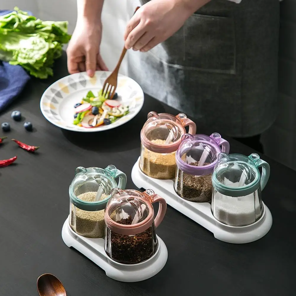 Little Bear Shape Sugar Bowl Glass Cruet Seasoning Jar Bottle Home Kitchen Seasoning Storage Tank With Spoon
Little Bear Shape Sugar Bowl Glass Cruet Seasoning Jar Bottle Home Kitchen Seasoning Storage Tank With Spoon