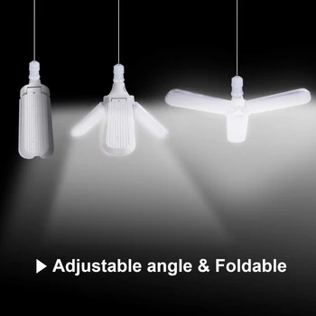 Angle Adjustable for Home Garage Lighting Led Bulb E27 30/45/60W Led Lamp Ceiling Fan Lampada Led Light 220V Foldable Fan Blade
Angle Adjustable for Home Garage Lighting Led Bulb E27 30/45/60W Led Lamp Ceiling Fan Lampada Led Light 220V Foldable Fan Blade