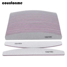 10Pcs 100/180 נייל קובץ מלטש ליטוש חיץ בלוק UV ג 'ל נייל לטש מניקור פדיקור כלים טיפוח ציפורניים כלים גריי סירה(China)