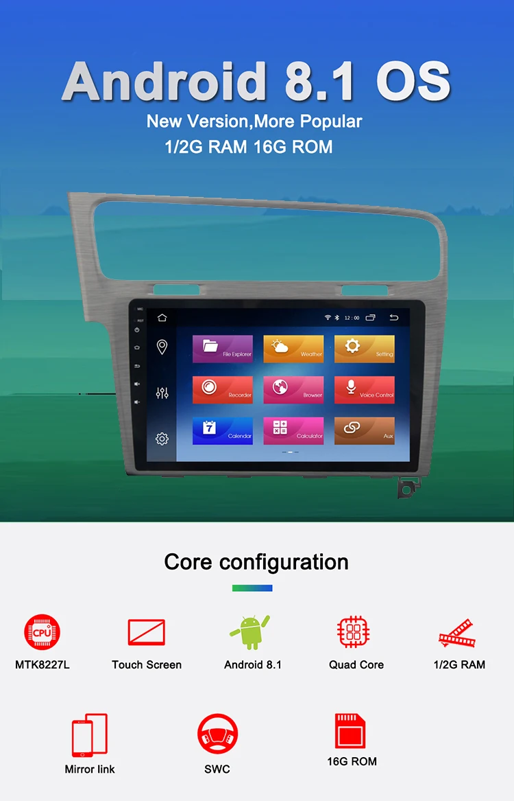 Excellent AUTOTOP 10" 2din Android 8.1Car GPS Navi Stereo for Golf7 2013-2015 with 2.5D HD Screen Wifi Mirrorlink BT DSP 16G ROM No DVD 0 Excellent AUTOTOP 10" 2din Android 8.1Car GPS Navi Stereo for Golf7 2013-2015 with 2.5D HD Screen Wifi Mirrorlink BT DSP 16G ROM No DVD 0