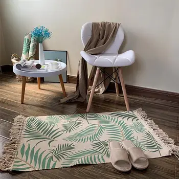 Nordic Braided Tassels Decorative Sofa Rugs kitchen Bedside Area Rug Soft Machine Wash Bath Mat Palm Leaves Living Room Carpet
Nordic Braided Tassels Decorative Sofa Rugs kitchen Bedside Area Rug Soft Machine Wash Bath Mat Palm Leaves Living Room Carpet