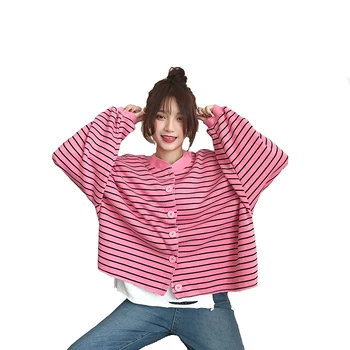 Lychee Girls Streetwear Stripe Hit Color Women Cardigan Sweater Half High Collar Women Cardigan Sweater Autumn Lady Sweater
Lychee Girls Streetwear Stripe Hit Color Women Cardigan Sweater Half High Collar Women Cardigan Sweater Autumn Lady Sweater