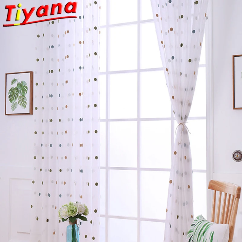Colorful Polka Dots Tulle Curtains for Kid's Room Sweety Dots Embroidery Window Screen for Child's White Sheer Voile WH101#20
Colorful Polka Dots Tulle Curtains for Kid's Room Sweety Dots Embroidery Window Screen for Child's White Sheer Voile WH101#20