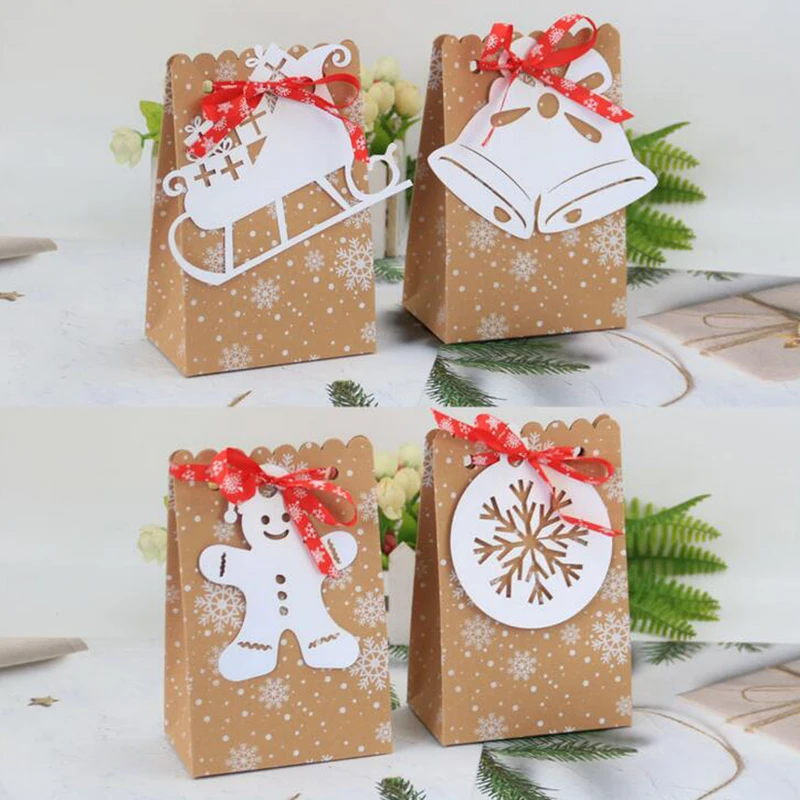 12pcs Snowflake Kraft Paper Candy Box Favor Gift Bags With Ribbon Guests Cookie Packaging Box Merry Christmas Party Decoration
12pcs Snowflake Kraft Paper Candy Box Favor Gift Bags With Ribbon Guests Cookie Packaging Box Merry Christmas Party Decoration